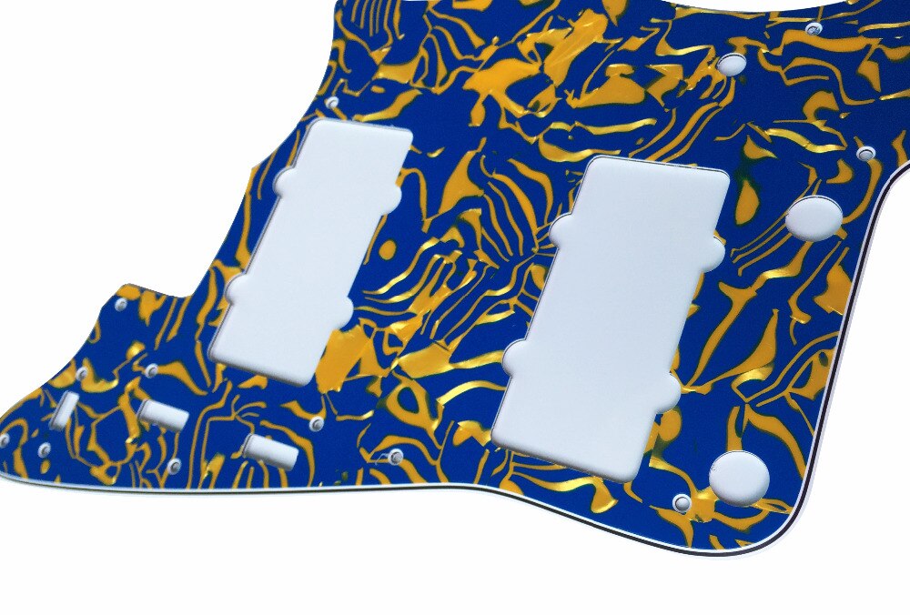 Pleroo-Placa de rascar personalizada para guitarra, protector de guitarra, 4 capas, Concha azul perla