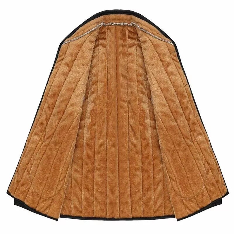 Mænds vinter udendørs plus fløjl tykkere varm komfortabel frakke bomuld vindtæt trekking camping klatring mandlig løs jakke