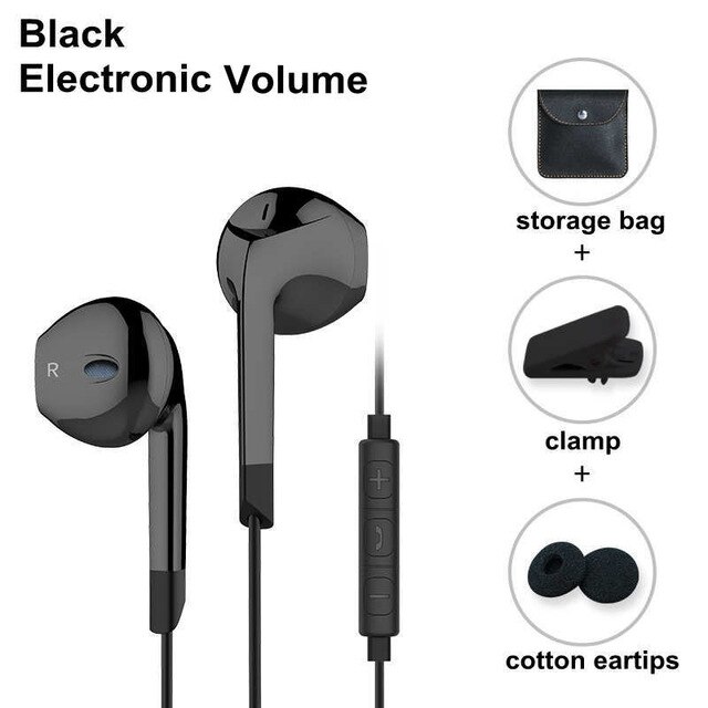 Langsdom Sport wired Kopfhörer E6U tragbare Super bass stereo in-ear kopfhörer gaming headset für musik mit mikrofone: Black E-volume