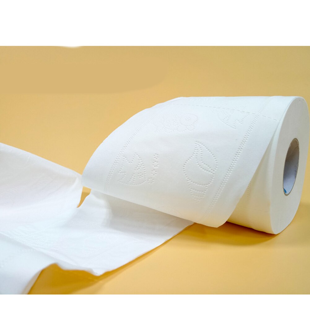 10 rollos de papel higiénico patrón de papel 4 capas papel puro rollo papel baño protección del medio ambiente bebé limpieza papel