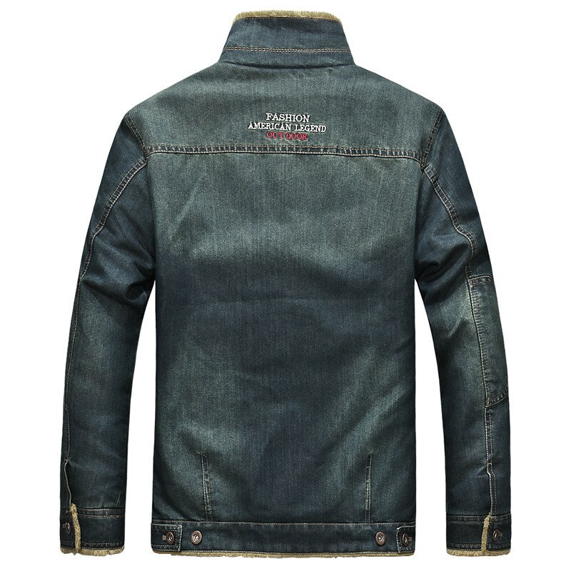 Merkki denim takki miesten talvi tuulitakki lämmin miesten takki päällysvaatteet farkut takki miesten monitaskuiset cowboy-vaatteet plus koko m -6xl