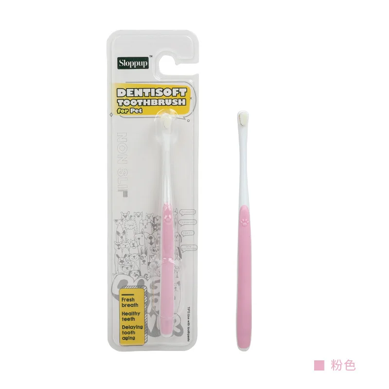 Cepillo de dientes de cabeza redonda para perros, elimina el mal aliento y el sarro, cuidado Dental, cepillo suave, herramientas de limpieza bucal para perros y gatos, suministros: Verde claro