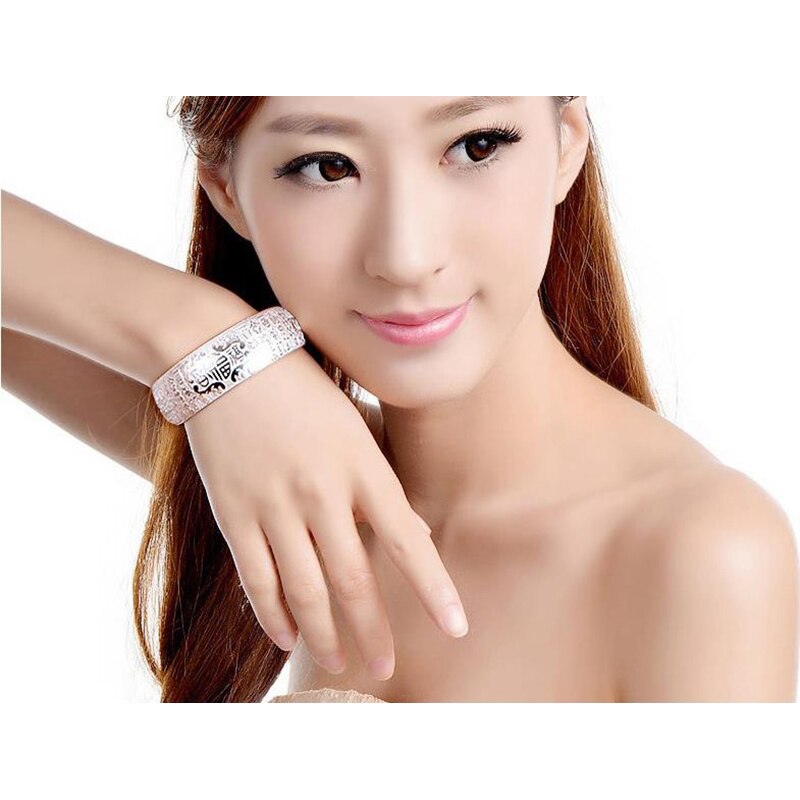 925 Sterling Zilver Chinese Karakter Armband Knoop Vintage Vrouwen Charm Armbanden Sieraden Voor Vrouwen Etnische Sieraden SY317