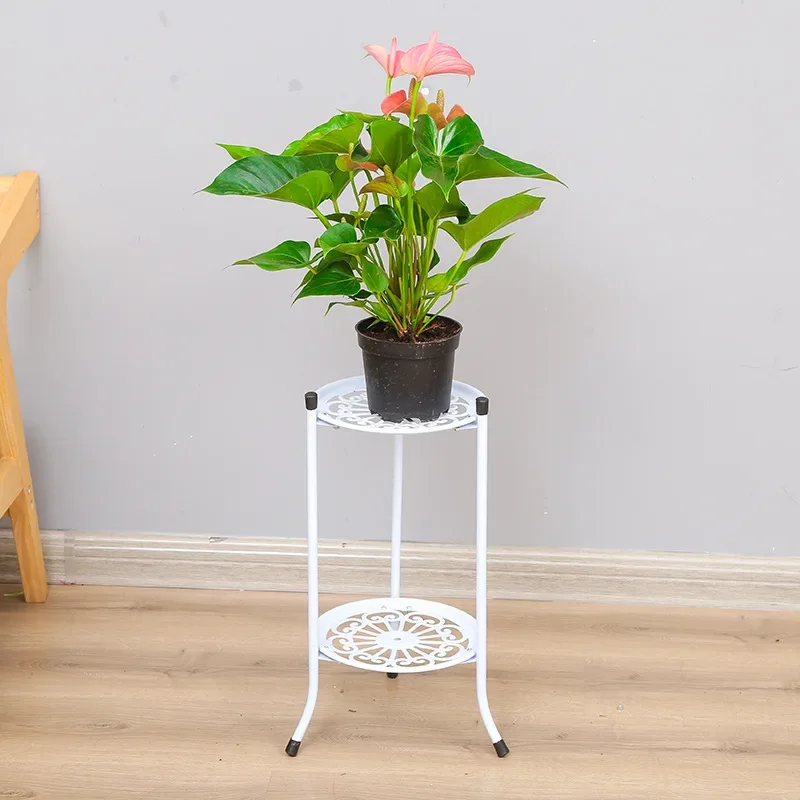 2-laags hoge plantenstandaard Metalen plantenplank ondersteunt rek voor binnen-buitenhuisdecoratie