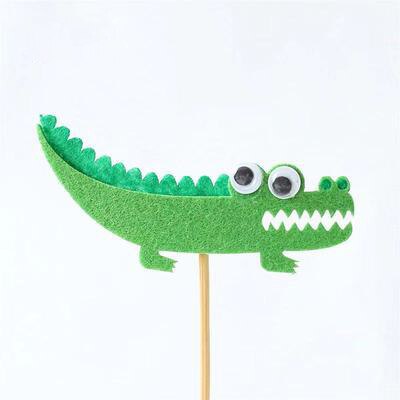 Felt Cloth Tree Animal Cake topper for baby shower happy birthday cake topper Accessories Birthday baby Boy girl Party Supplies: 1pcs-dinosaur
