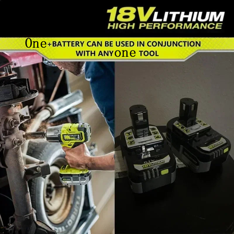 Voor RYOBI ONE+ krachtige lithiumbatterij 18V geen geheugeneffect, lage zelfontlading, geschikt voor alle ONE+gereedschappen P104,P107