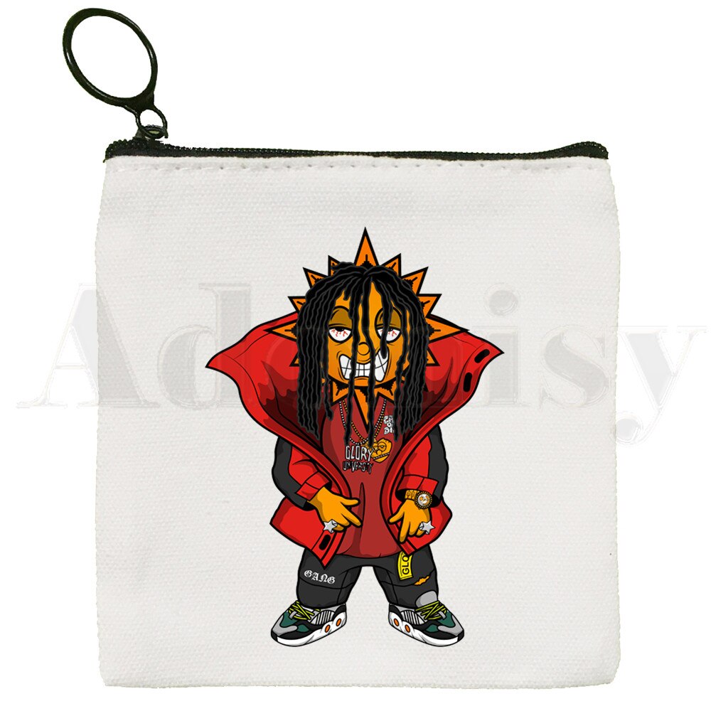 Chief Keef Hip Hop Canvas Bag Pure White Bag, Zipper Bag Coin Bag Coin Bag Clutch Bag