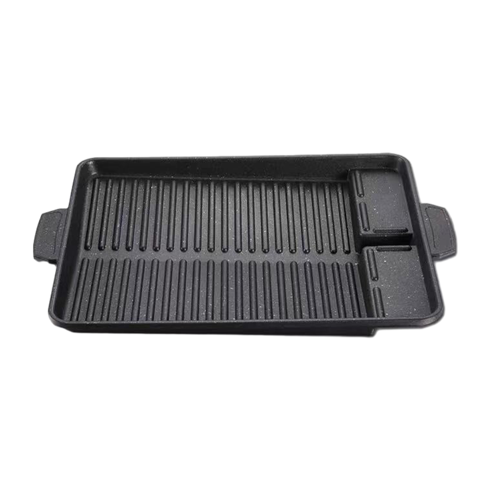 Healthy Barbecue Plate, Square, Gas Compatible, Pork Belly, Iron Plate, Diagonal, Grooved, Barbeque Grill, Cassette Oven Compati: Default Title