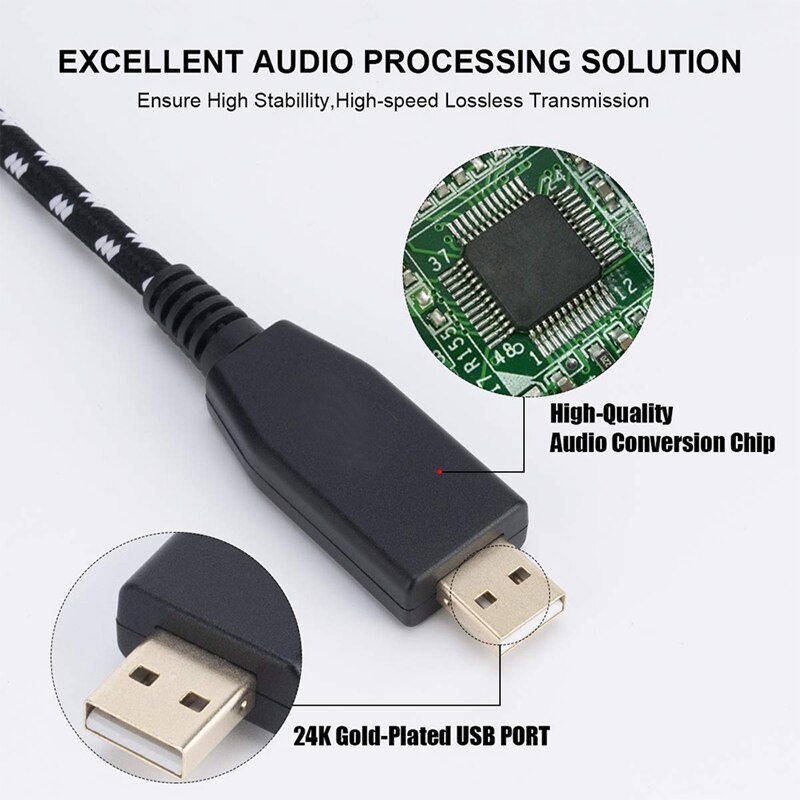 Usb-mikrofonkabel, xlr-auf-usb-adapterkabel, mikrofonkabel (xlr-buchse) auf computer-pc-usb-schnittstellenadapter , 10ft