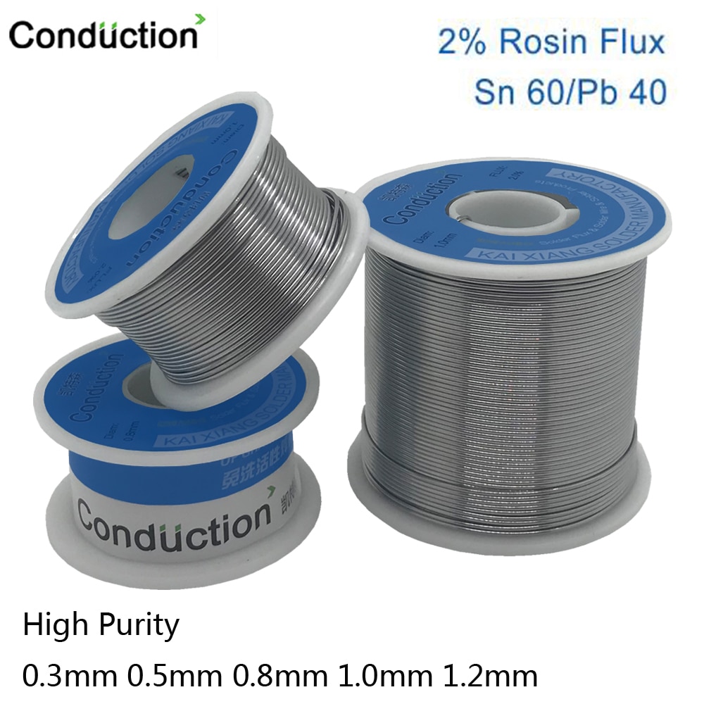 High Purity 0.3/0.6/0.8/1/1.2 63/37 FLUX 2.0% 45FT Tin Lead Tin Wire Melt Rosin Solder Soldering Wire Roll No-clean 100g 50g