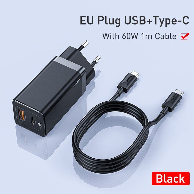 Baseus-cargador rápido GaN de 45W para iPhone, compatible con SCP QC3.0 PD3.0, carga rápida para Xiaomi, viaje, portátil