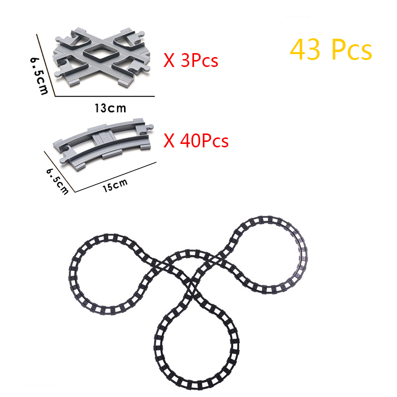 Locomotiva elettrica Pista del Treno Cabina Accessori blocchi di Costruzione di Grandi Blocchi Compatibile Con Duploed Giocattoli Per I Bambini 63PCS Giocattoli FAI DA TE: 43PCS-GD-SET7