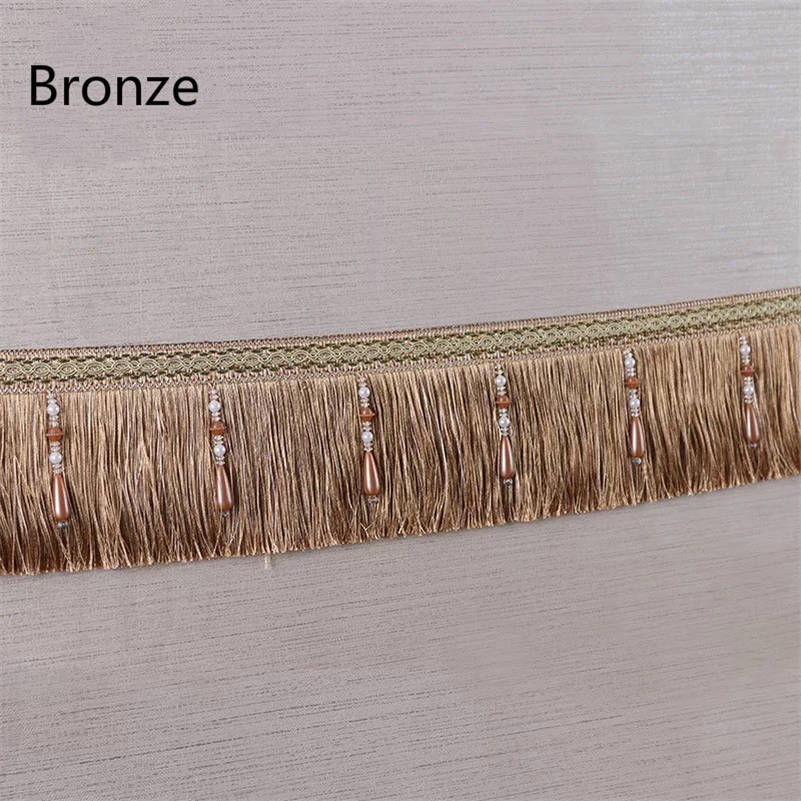 Cinta de tela para tapicería de boda, adorno de flecos, borlas, cuentas exquisitas de lujo: 1