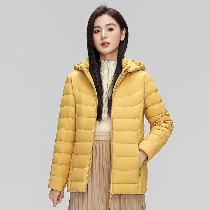 Chaqueta de plumón 90% para mujer, chaquetas acolchadas con capucha, Parka de abrigo cálido desmontable con sombrero, prendas de vestir, cortavientos, chaqueta acolchada, invierno