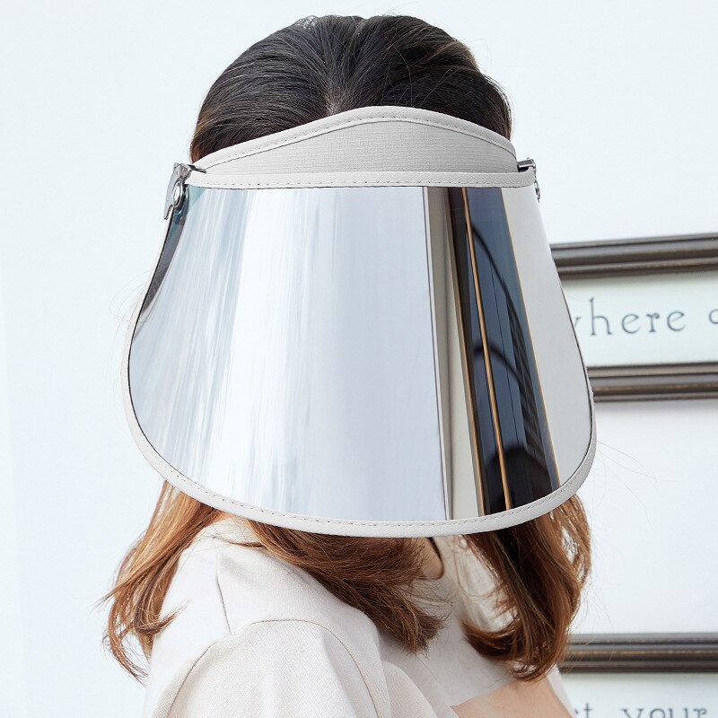 Korean Summer Long Eave Sun Cap Men Women Adult Sun Protection Sunscreen Hat Female Outdoor Riding Empty Top Casual Hats H7340: Gray