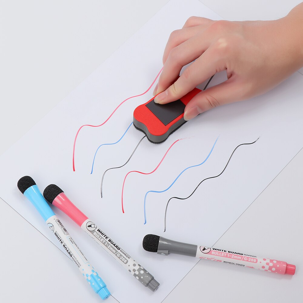 1pc färg slumpmässig magnet suddgummi för  a4 flexibla kylskåp magnetiska whiteboard magnet suddgummi student skrivverktyg kontor brevpapper