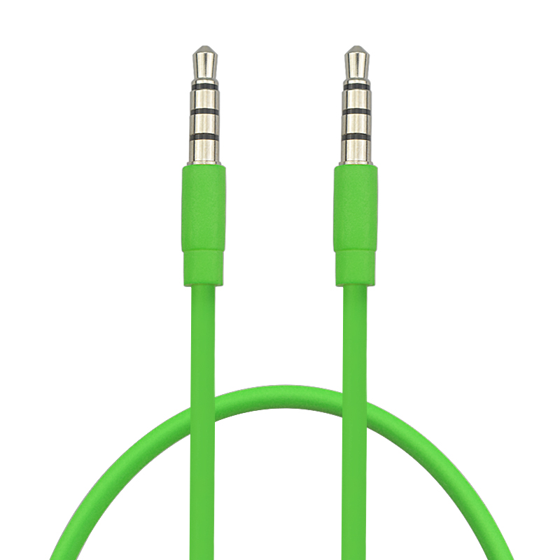 JianHan 4 Poles Aux Cable Audio Jack 3.5 mm for Car Headphone Beats Aux Speaker: green / 2m