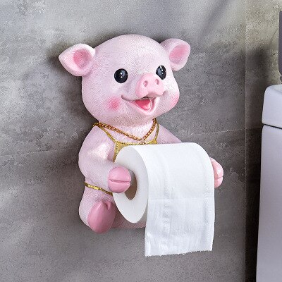 Grijze Hond Toiletrolhouder Wc Hygiëne Hars Lade Gratis Punch Hand Tissue Doos Huishoudelijke Papieren Handdoek Houder Reel Spool apparaat: 7