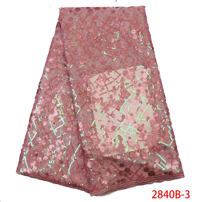 Organza Lace Fabric Fabric French Net Embroidery Sequins Tulle Fabric Lace for Wedding Dresses KS2840B-3