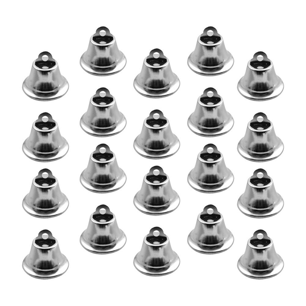 20Pcs 2.1Cm Kleine Jingle Bells Metal Bell Xmas Decor Hangers Sieraden Ornamenten Voor Party Kerstboom Diy Ambachten (Zilver): Silver