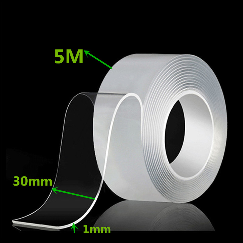 Nano doppelseitiges Klebeband spurloser Haken kleber Acryl doppelseitiges Klebeband transparentes magisches Klebeband wasserdichter Nano kleber/5m: Gold