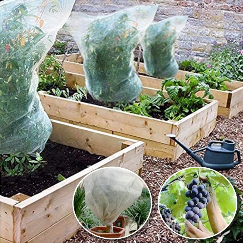 Tuin Bugs Barrière Netting Plant Cover Met Koord Vogel Barrière Netting Mesh Boom Covers Voor Plant Vruchten Bloem Groenten