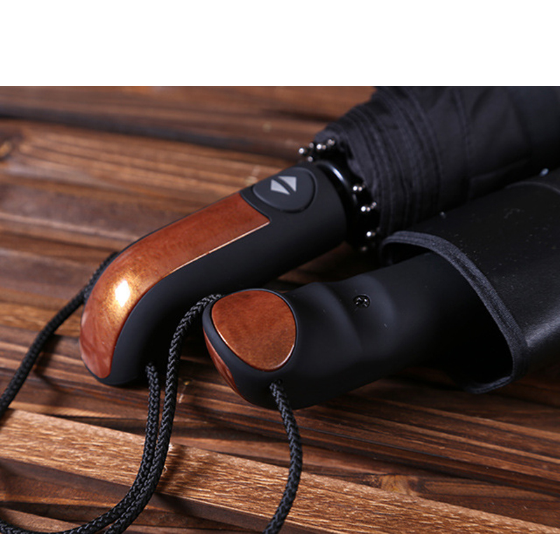 Men Three-folding Umbrella 10 Ribs classic english style automatic strong wind resistant umbrella rain business parasol: style 2