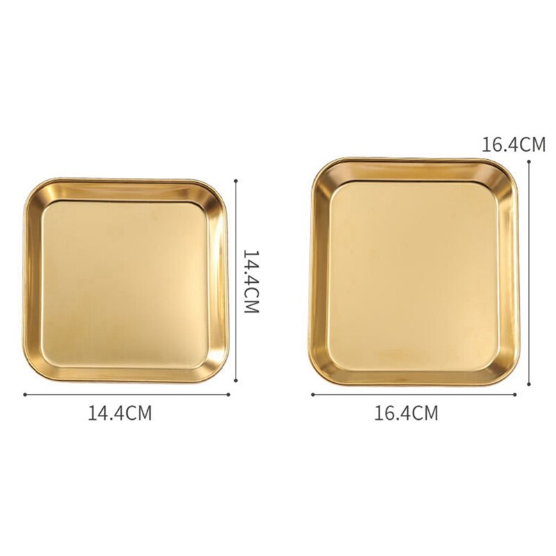 Square Plate Buffet Plate Fruit Plate Barbecue Plate Commercial Flat Base Kitchen Utensils 304 Stainless Steel