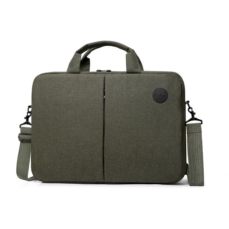 Mannen Aktetas 15.6 Inch Canvas Computer Tas Handtas Voor Mannen Vrouwen Aktetas Schoudertas Office Tassen Voor Mannen Maletin Mujer: Green
