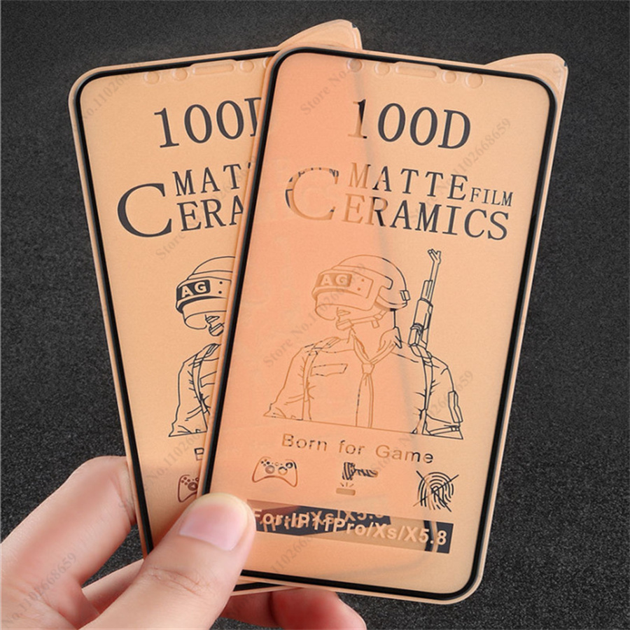 50pcs 100D Soft Ceramic Matte Protective Film For Phone16 15 14 11 13 12 Pro Max 13mini XR X XS Max Screen Protector Glass