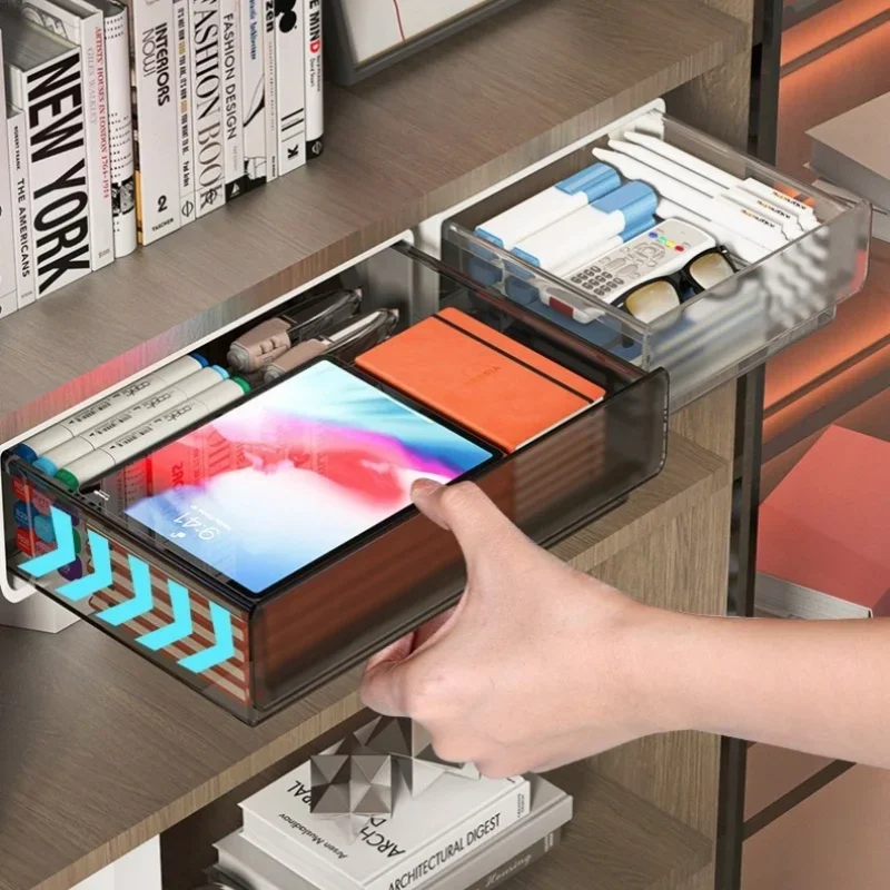 Organizzatore per cassetti nascosti sotto la scrivania Organizzatore per ufficio Cancelleria sotto l'organizzatore della scrivania Dormitorio Cassetto portaoggetti per articoli vari