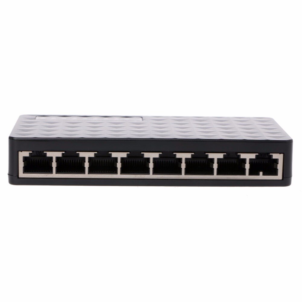 Novo 8-port 10/100 mbps ethernet rede switch hub desktop mini rápido lan switcher adaptador com plugue da ue fonte de alimentação preto c26