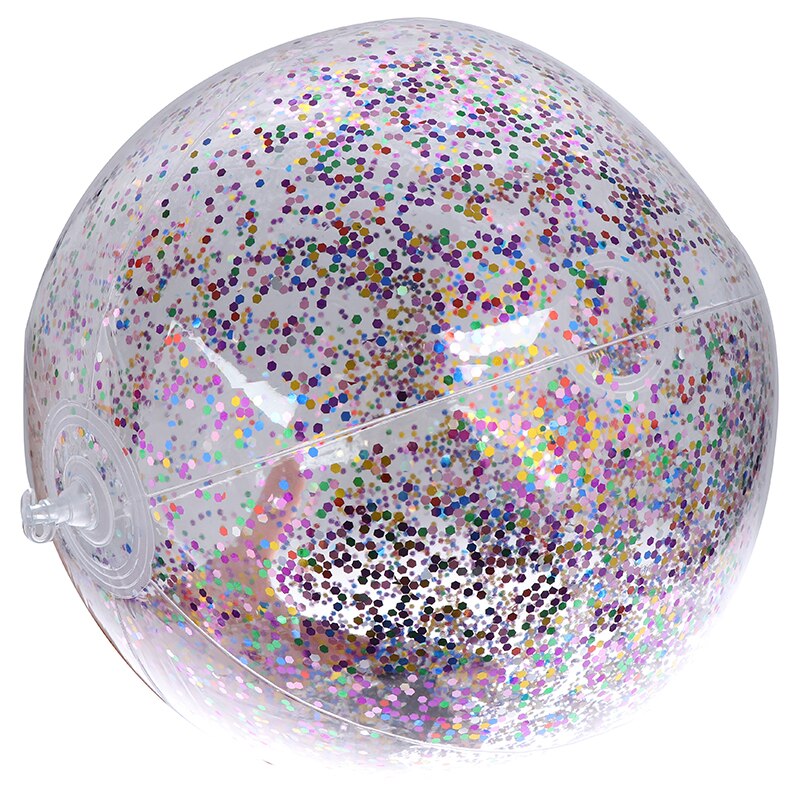 Kinder Bling Transparent Schwimmen Ball Spielzeug Runde Aufblasbare Pailletten Innen PVC Strand Ball Schwimmen Pool Schwimm Spielzeug