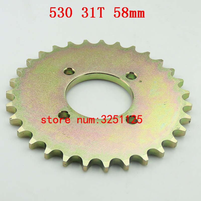 Drivutstyr 530 31t tann 58mm kjedehjul bak til atv karting av-vei modifikasjonstilbehør