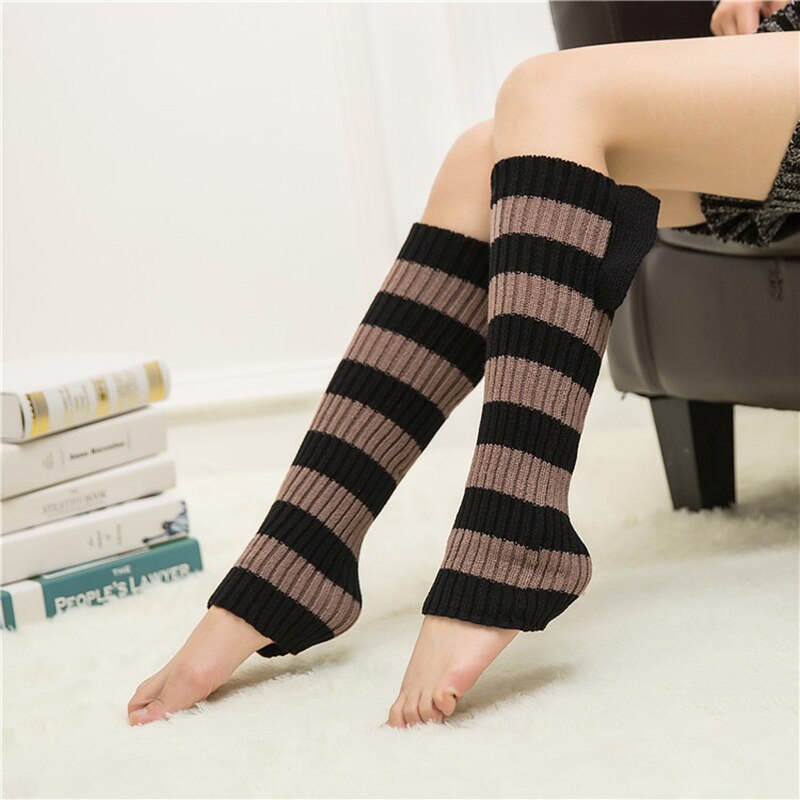 Leg Warmers Women Striped Daily Knitted Warm Soft Simple All-match Womens Leisure Sweet Comfortable Warmer