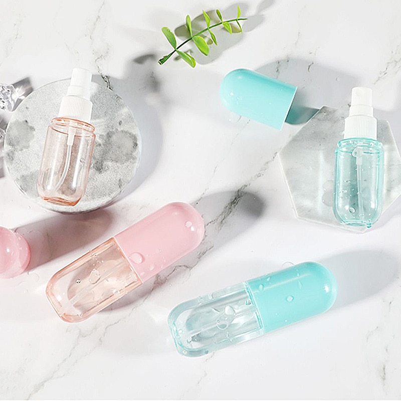 60ml resor tom sprayflaska plast atomizer liten mini tom påfyllningsbar parfym vatten sprayflaska sminkbehållare