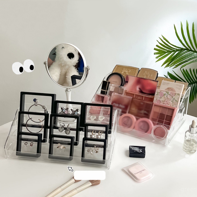 Meerlaags opbergrek voor opstapjes Organiseren van oogschaduw Lippenstift Transparante cosmetica Nagellak Desktop Display Plankorganisator