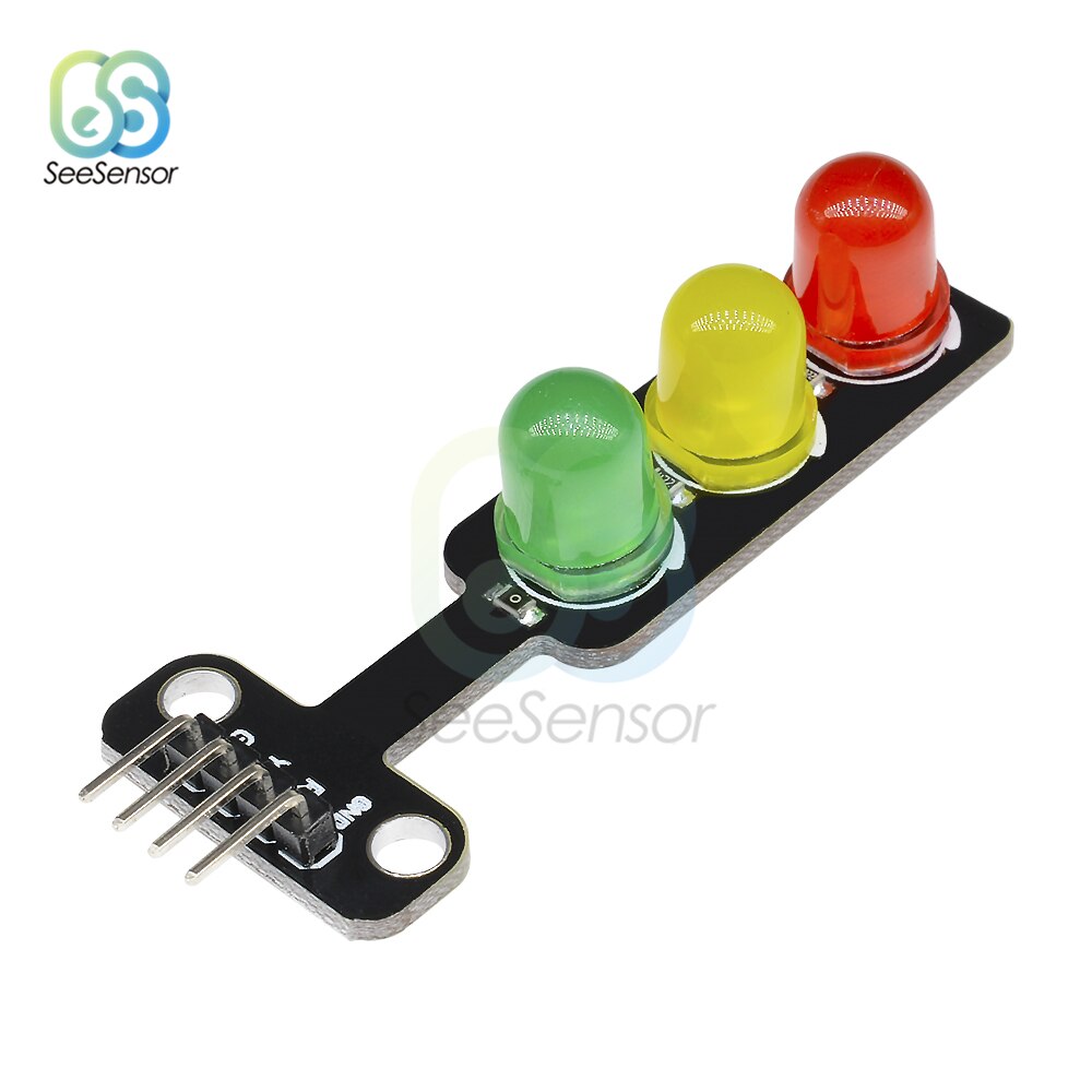5Pcs Mini 5V Traffic Light LED Display Module for Arduino Red Yellow Green 5mm LED RGB Traffic Light