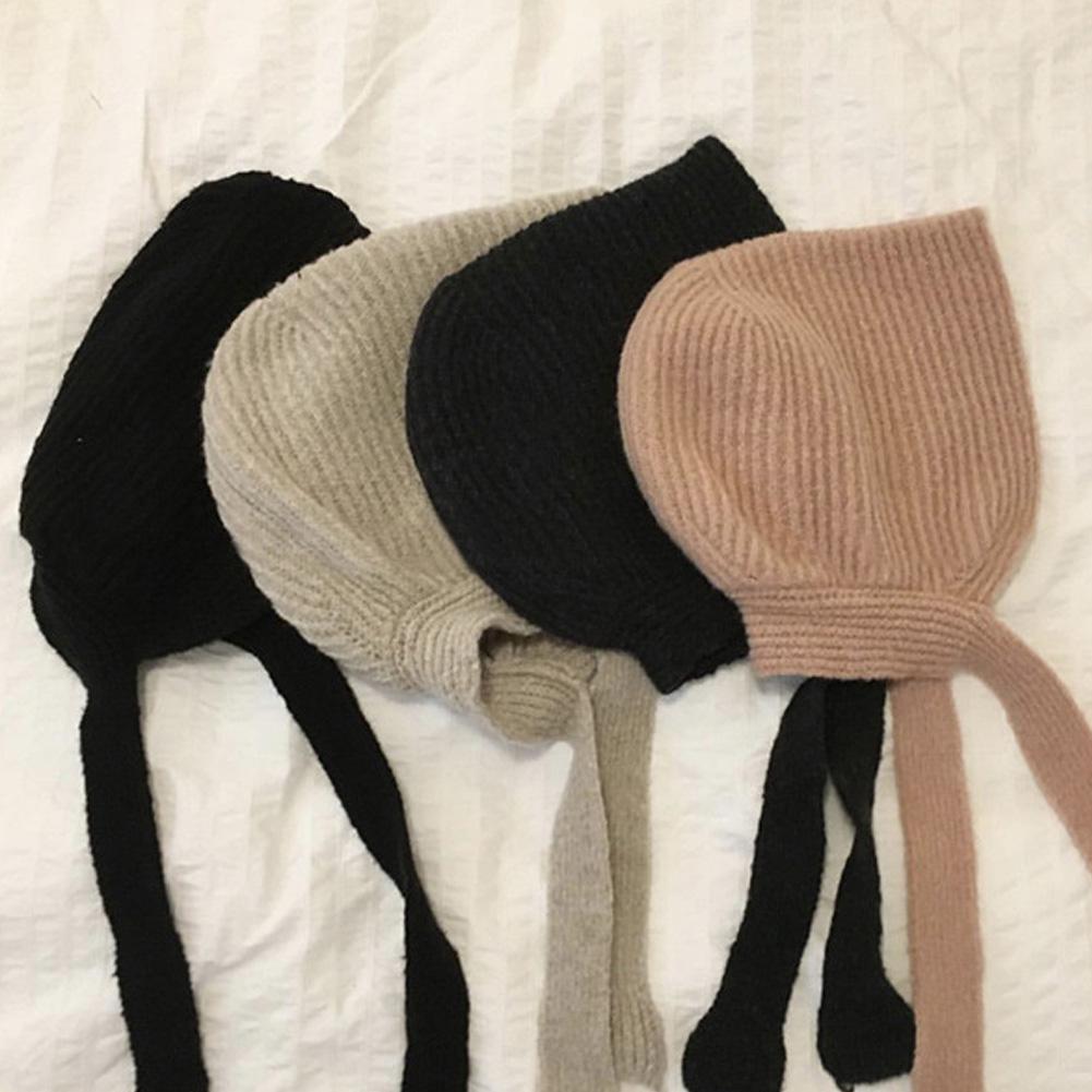 Winter Mutsen Vrouwen Retro Gehoorbescherming Warme Muts Eenvoudige Balaclava Alle-Match Caps Trendy Womens Mooie Koreaanse Beanie