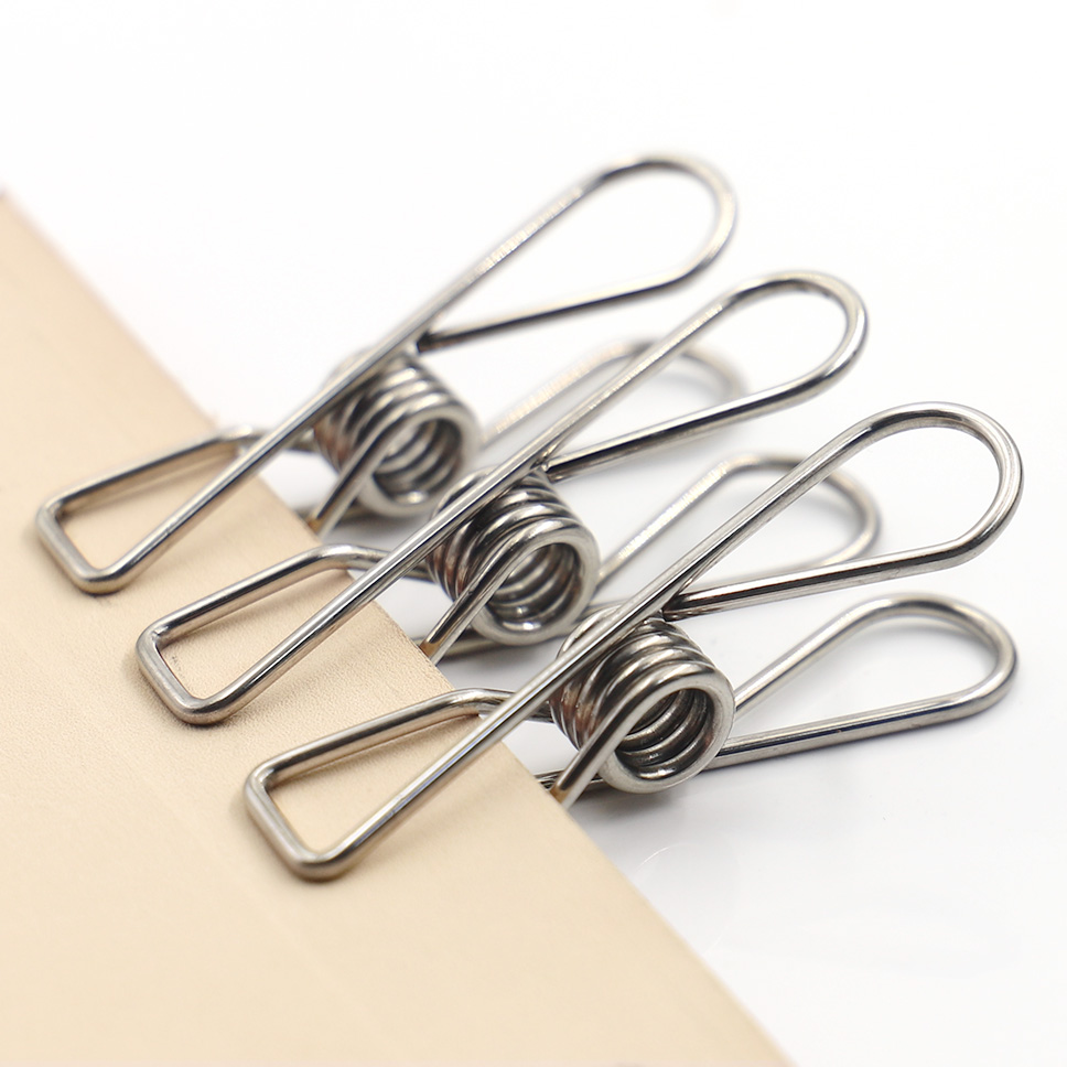 Stainless Steel Metal Spring Clips for Leather craft Tools Silver Ticket Clip Clothes Hanging Pegs Clips Clamps Leather Tool