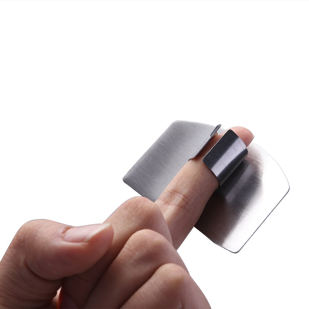 1Finger Guard Protection Finger Chop Safe Slice Stainless Steel Kitchen Hand Protector Knife Finger Protection Tools