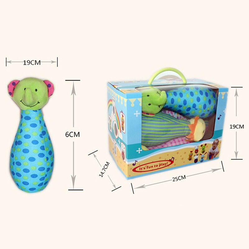 de cumpleaños para niños Material suave seguro lindo Animal Bowling juegos de tela juego de Bola bolos juguete para bebé