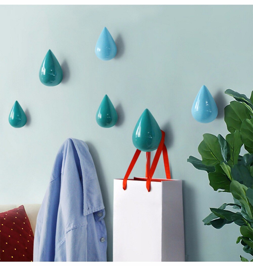 8 x 5 x 5cm watermuurhangers voor het ophangen van jassen, hoeden, kleding, wit/zwart/goud/rood/blauw/groen premium hars wandhaken p