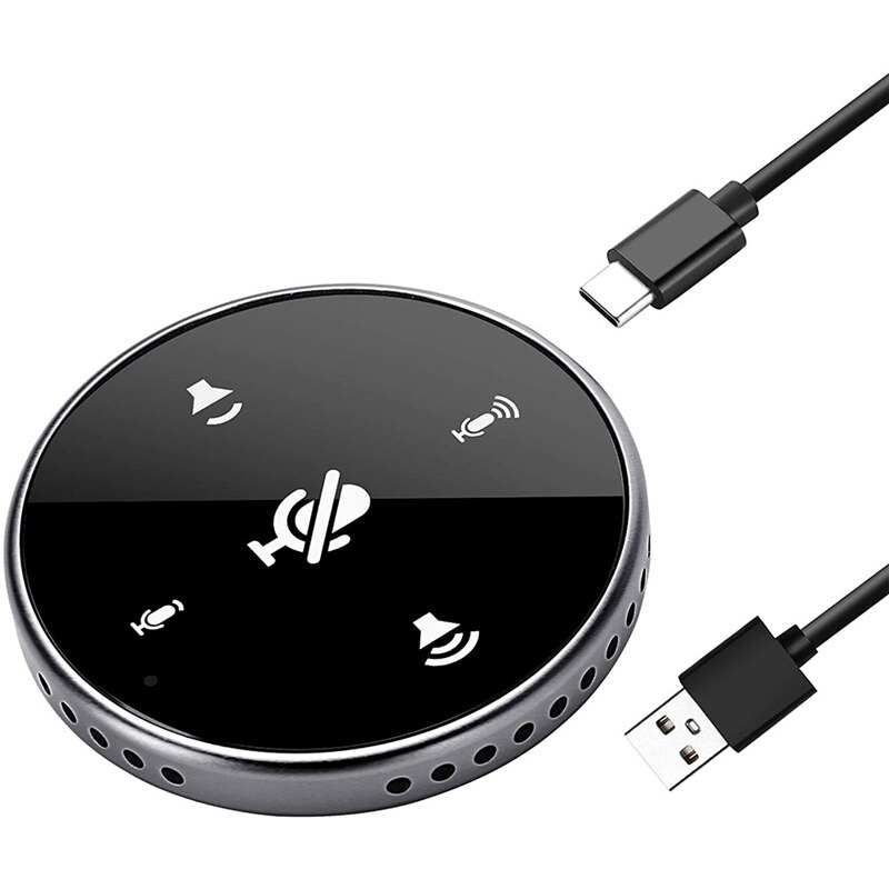 Usb Conferentie Microfoon Met Luidspreker, Pc Computer Condensator Microfoon Met Mute Knop En 360 ° Voice Pickup: Default Title