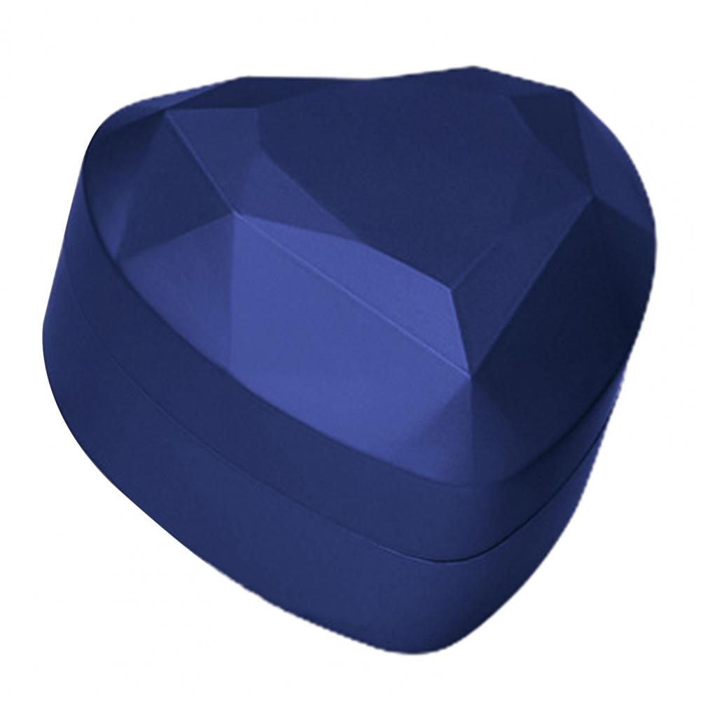 Ringbox in Herzform mit LED-Licht, Taschenformat, tragbarer Ring-Schmucketui für Vorschläge, Verlobung, Hochzeit, Verpackung, Showboxen: Blau