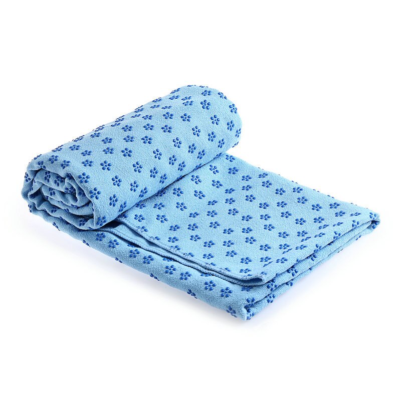 Yoga Mat Antislip Handdoek Pvc Deeltjes Pruimenbloesem Stippen Te Absorberen Zweet Beschikbaar In Meerdere Kleuren Yoga Handdoek fitness Acces: Sky Blue