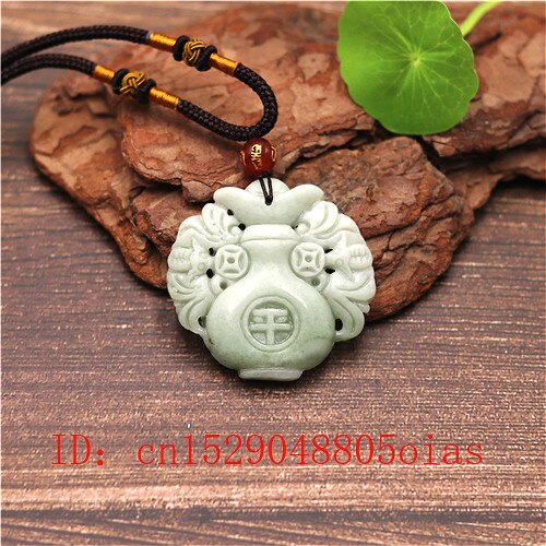 Natural White Chinese Jade Bat Pendant Vase Necklace Charm Jewelry Double-sided Hollow Carved Amulet for Her