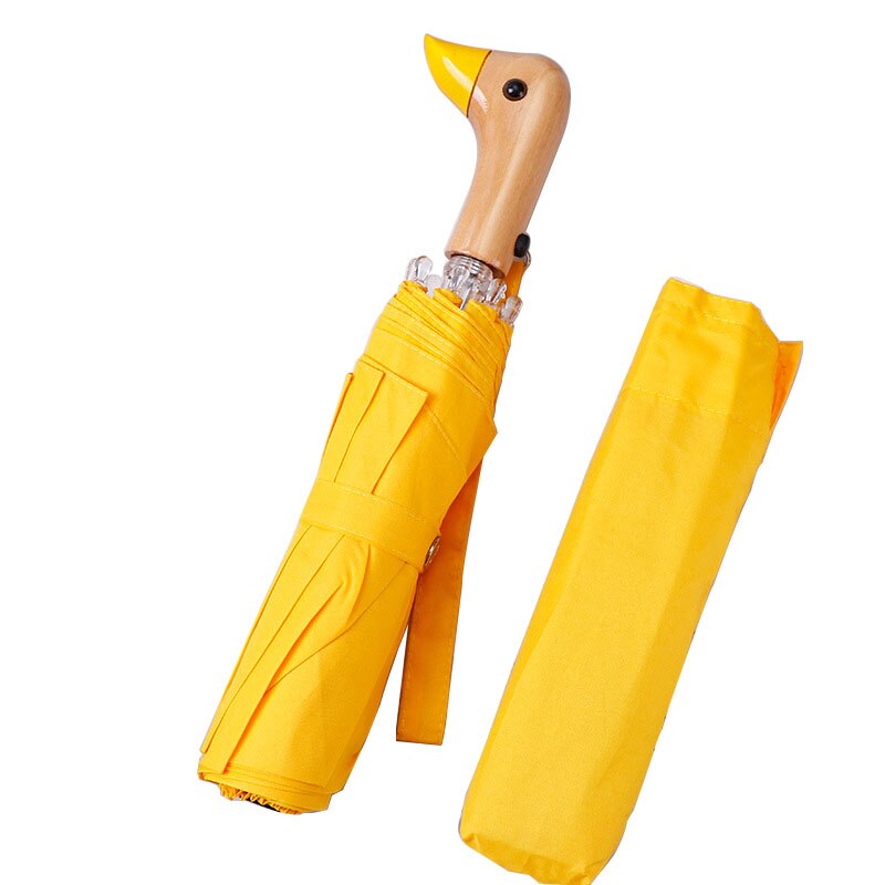 Women Cute Duck Head Automatic Umbrella Rain Three Fold Windproof Men Umbrella Portable Travel Umbrella Paraguas