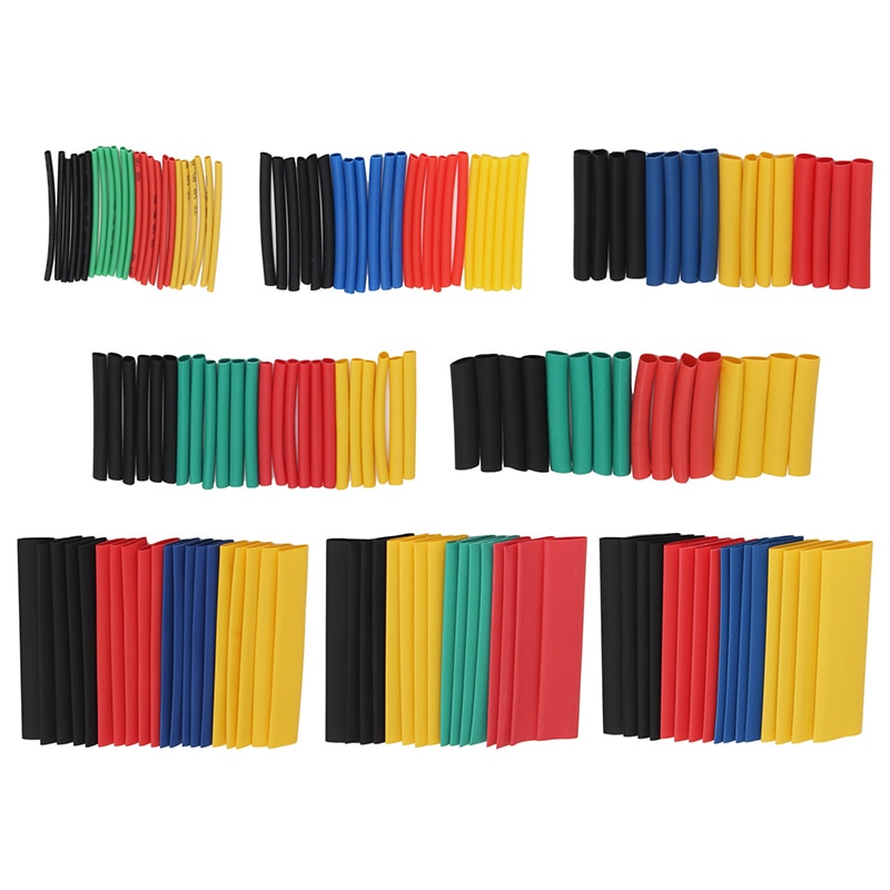 Kits de tubo de Cable eléctrico del coche ALLOMN 328 Uds. Manguito de envoltura de Tubo termorretráctil surtido de 8 tamaños retardante de llama de colores mezclados