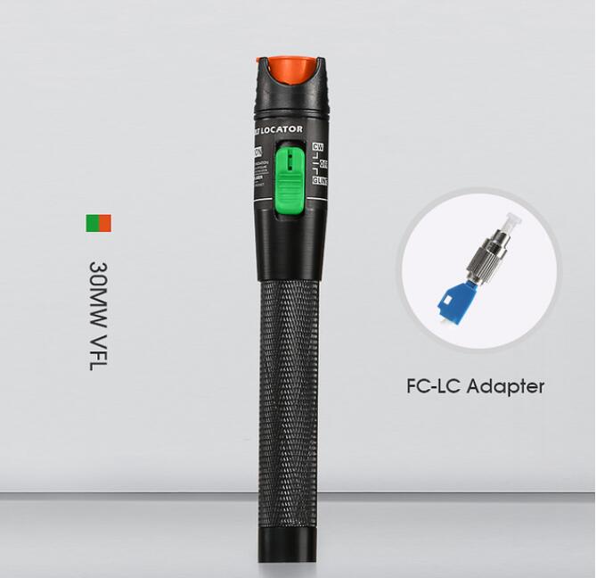 10mW 20MW 30MW Visual Fault Locator Red light Fiber Optic Cable Tester: 30MW with FC-LC